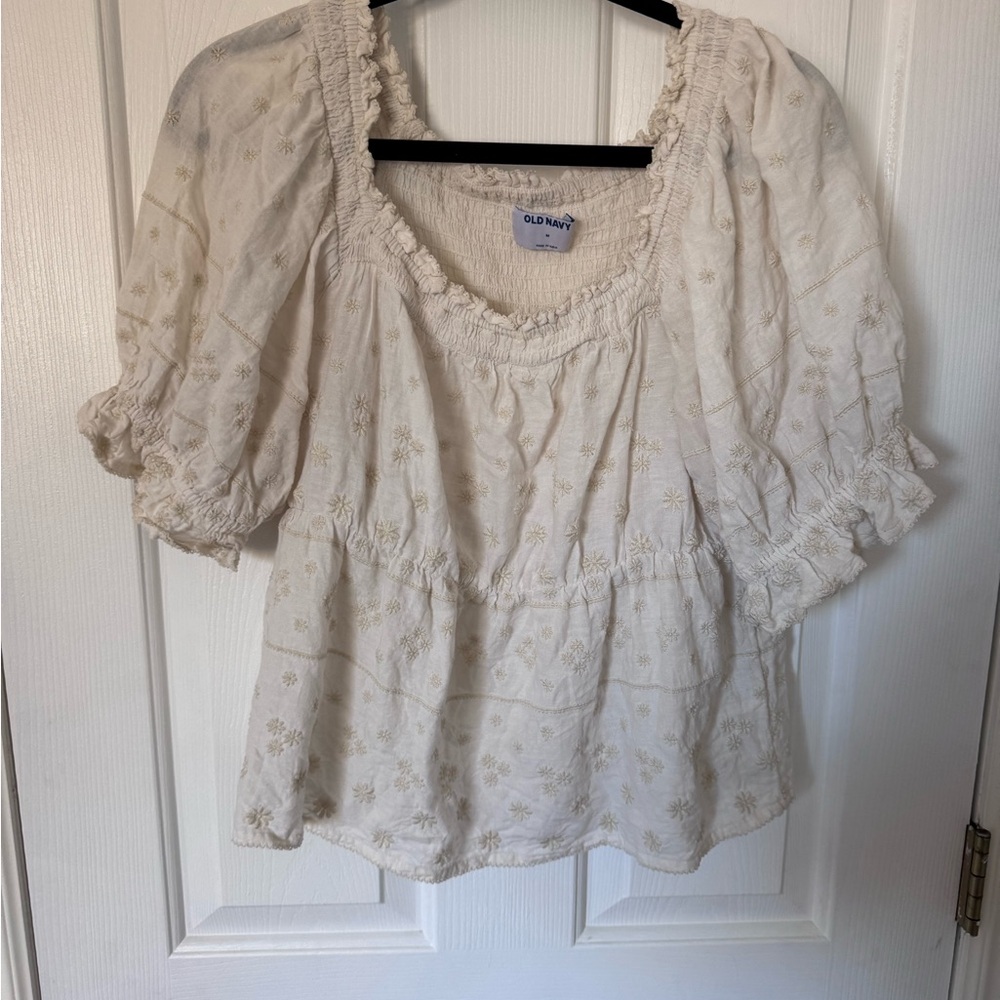 Old Navy Cream Floral Blouse